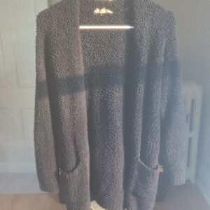 Cozy Black Open-Front Cardigan